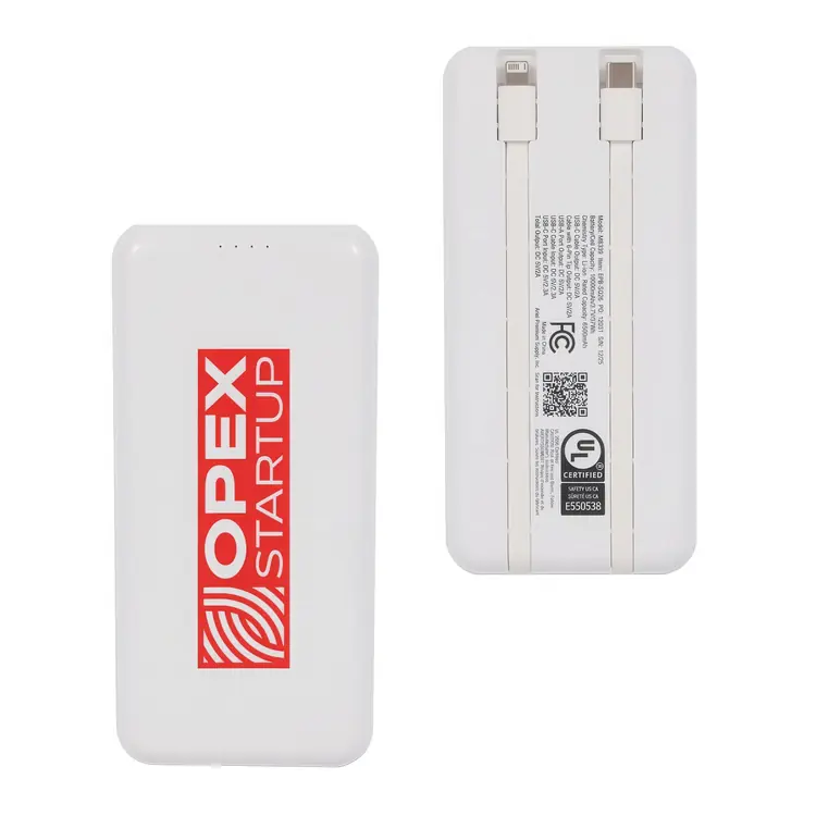 Squire 10000mAh UL Listed Power Bank with Built-In Charging Cables #3