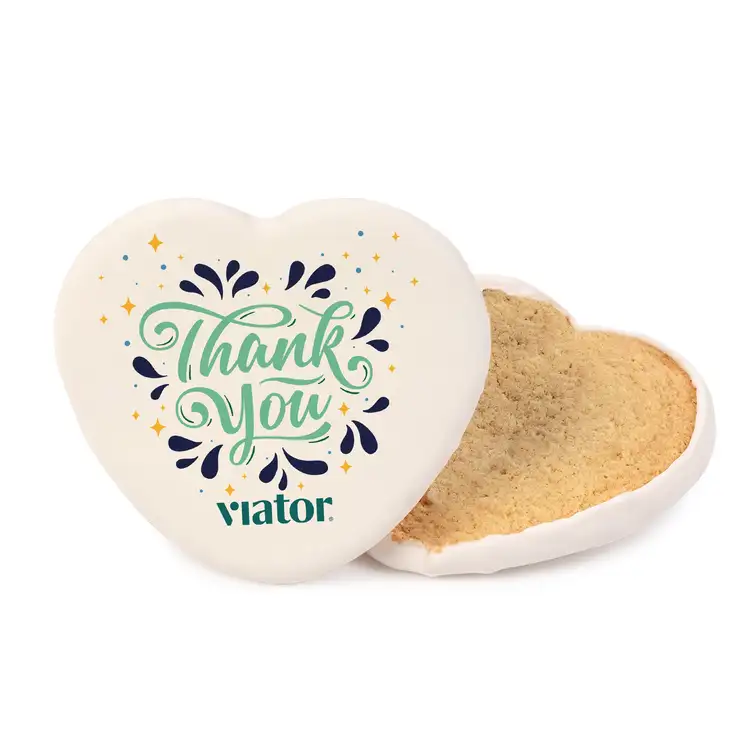 3" Iced Full Color Vanilla Cookie- Heart #7