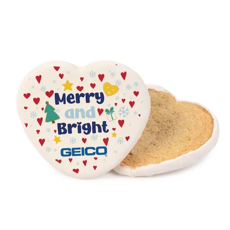 3" Iced Full Color Vanilla Cookie- Heart #8