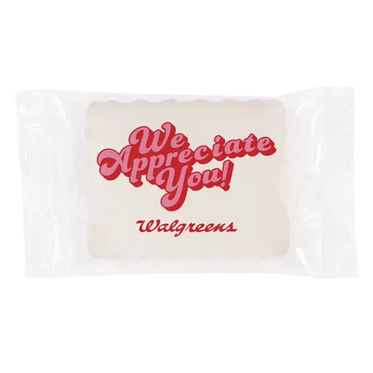 Biscuit glacé rectangulaire avec logo comestible #4