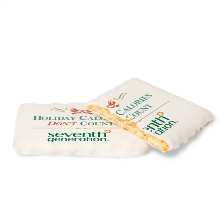 Biscuit glacé rectangulaire avec logo comestible