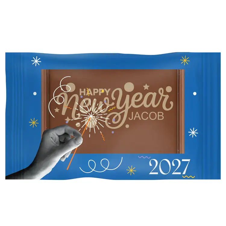 Biscuit rectangulaire au chocolat gravé avec prénom #2