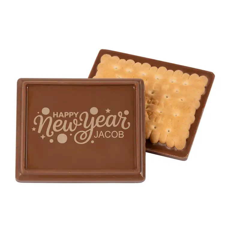 Biscuit rectangulaire au chocolat gravé avec prénom #4