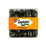 Boîte basse transparente d’amandes au chocolat noir