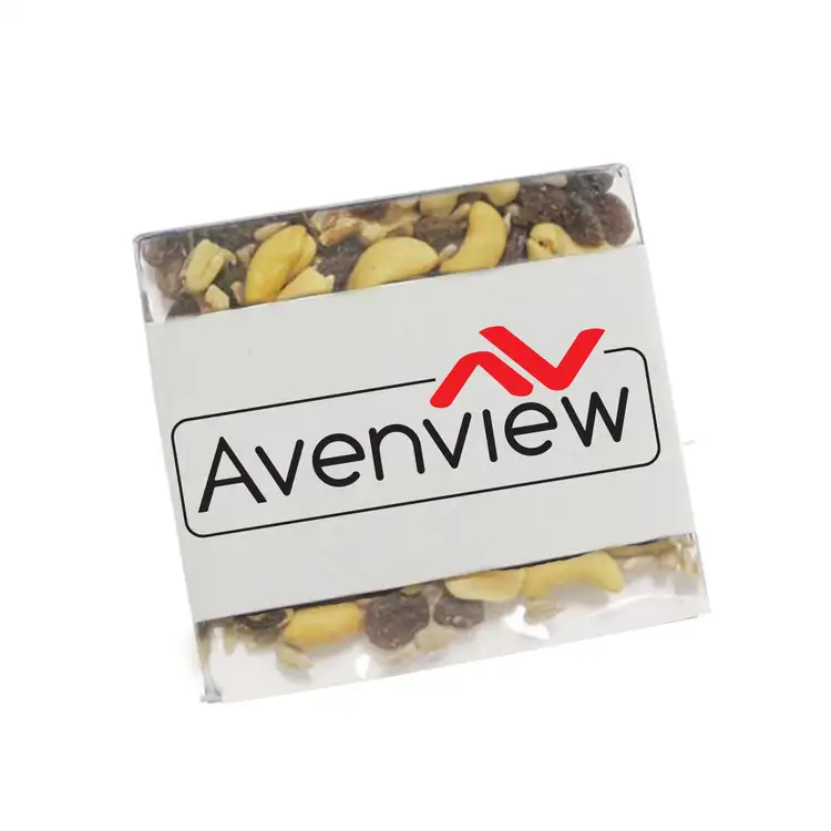 Shallow Clear Box with Raisin Nut Trail Mix