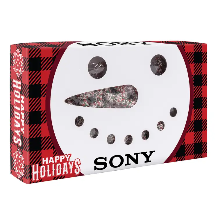 Snowman Die Cut Box with Milk Chocolate Christmas Mini Pretzels #3