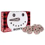 Boîte bonhomme de neige avec mini bretzels chocolatés