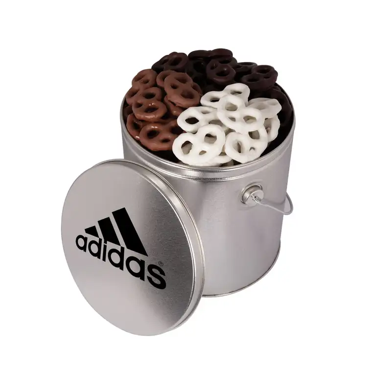 One Gallon Chocolate and Yogurt Mini Pretzel Gift Tin