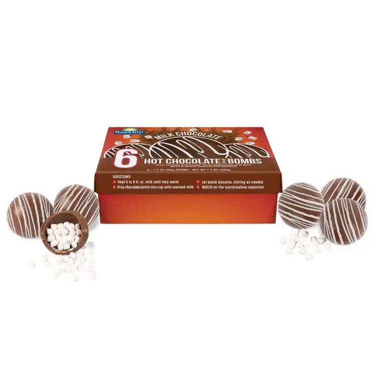 Box of 6 hot chocolate bombs