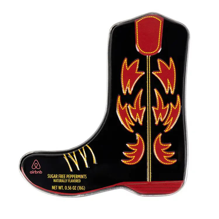 Boîte de menthes en forme de botte western - Noir et Rouge #3