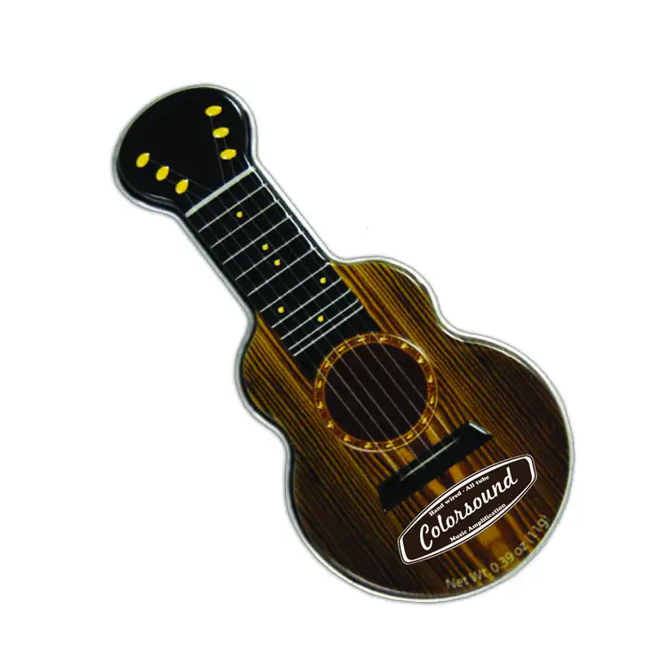 Dark Woodgrain Acoustic Guitar Mint Tin