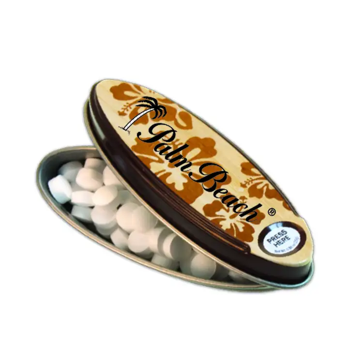 Hibiscus Design Surfboard Mint Tin