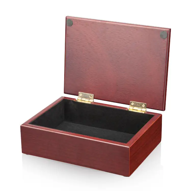 Mahogany-Finish Desktop Storage Box #2