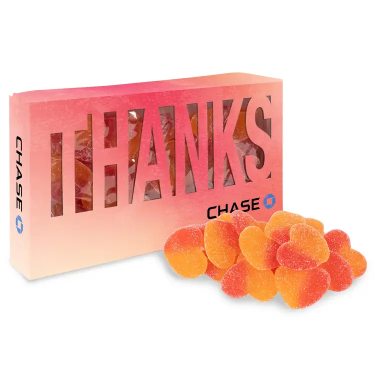 Die Cut Box with Sour Peachy Hearts 10 oz