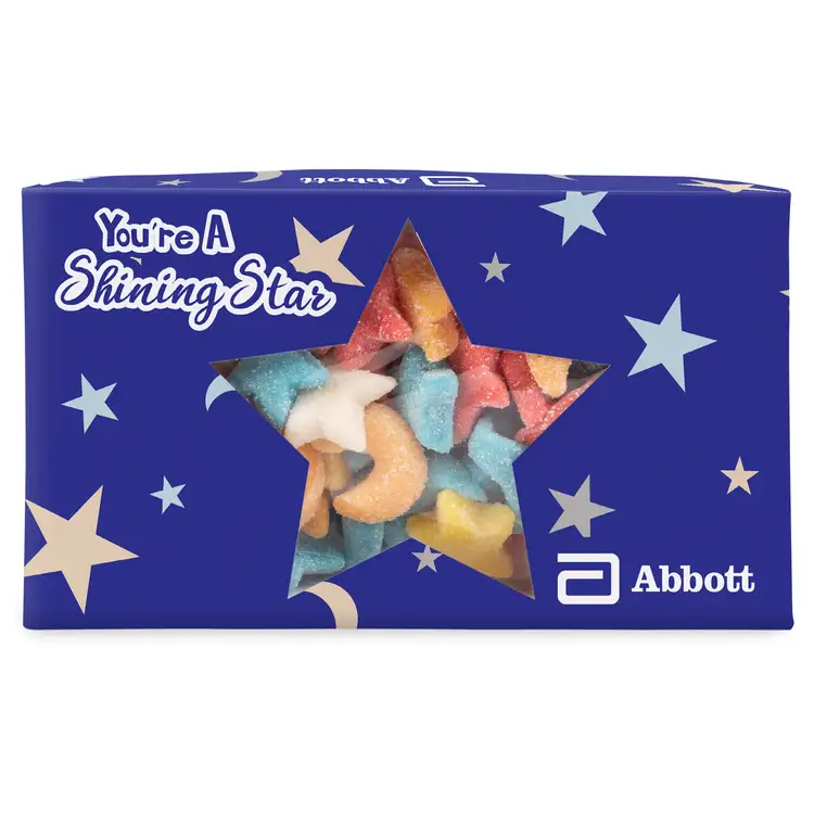 Boîte découpée d’étoiles et lunes gélifiées acidulées scintillantes #2