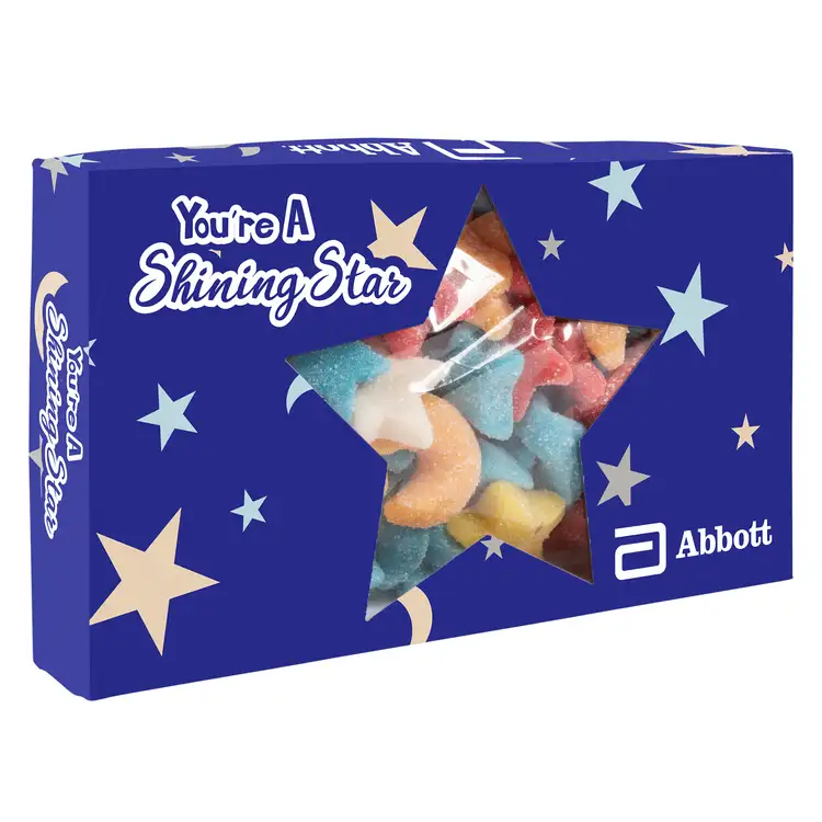 Boîte découpée d’étoiles et lunes gélifiées acidulées scintillantes #4