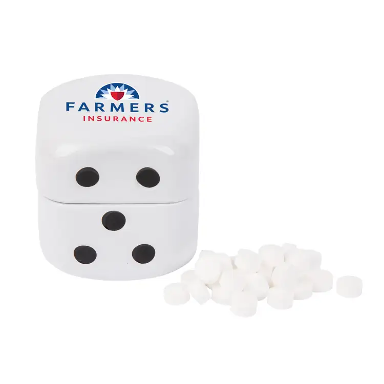 Dice Shaped Tin with Mini Mints
