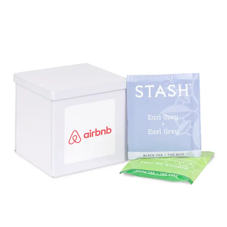 Tin with an assortment of 8 tea bags