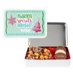 Boîte métallique Holly Jolly avec biscuits