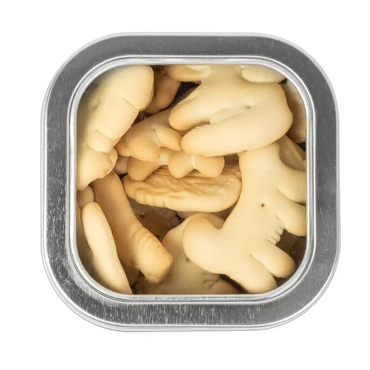 Boîte métallique à fenêtre de biscuits en forme d’animaux 3 po #2