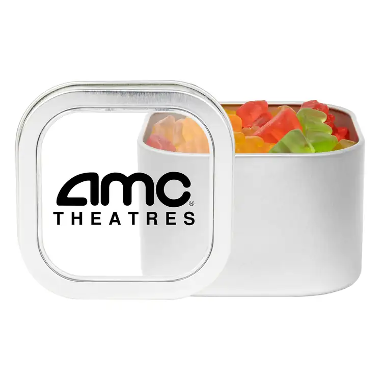 3-inch Window Tin with Clever Candy gummy bears