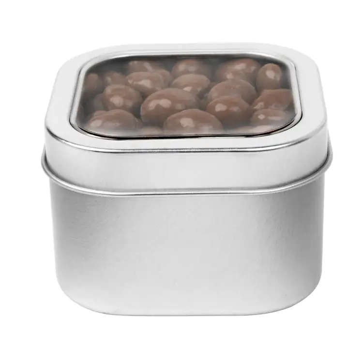 Boîte métallique à fenêtre de raisins enrobés de chocolat 3 po #2