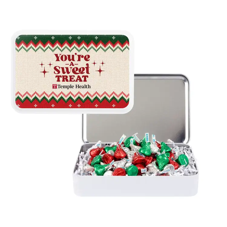 Boîte métallique de Hershey's Kisses des Fêtes