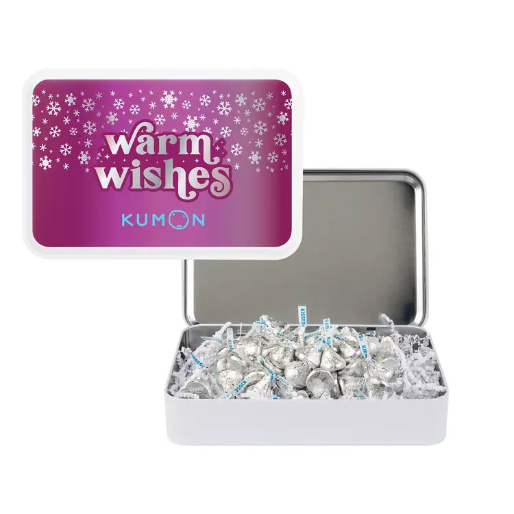 Silver Hershey Kisses Gift Tin