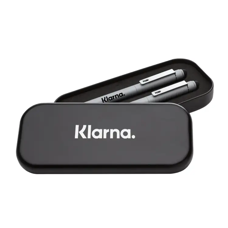 Metal Double Pen Box with Foam Insert