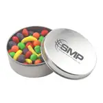 2-15/16-inch Round Tin with Candy Fruitz candies