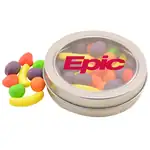 2-9/16-inch Round Tin with Candy Fruitz candies