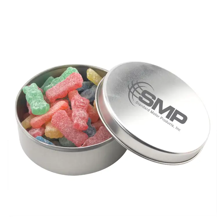 2-15/16-inch Round Tin with Sour Patch Kids candies