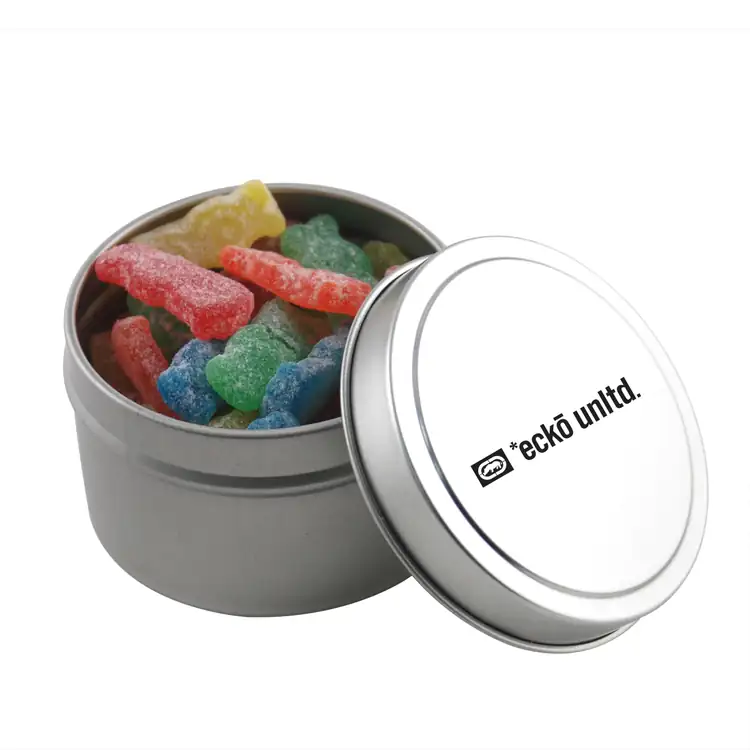 2-3/4-inch Round Tin with Sour Patch Kids candies