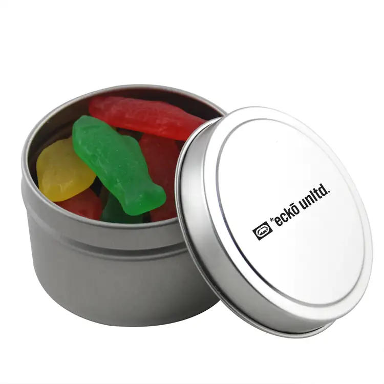 2-3/4-inch Round Tin with Swedish Fish candies