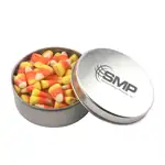 2-15/16-inch Round Tin with Candy corn