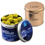 Boîte métallique ronde de chocolats en forme de balle de tennis 3-9/16 po