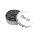 Boîte métallique ronde de grains de café espresso enrobés de chocolat 2-15/16 po
