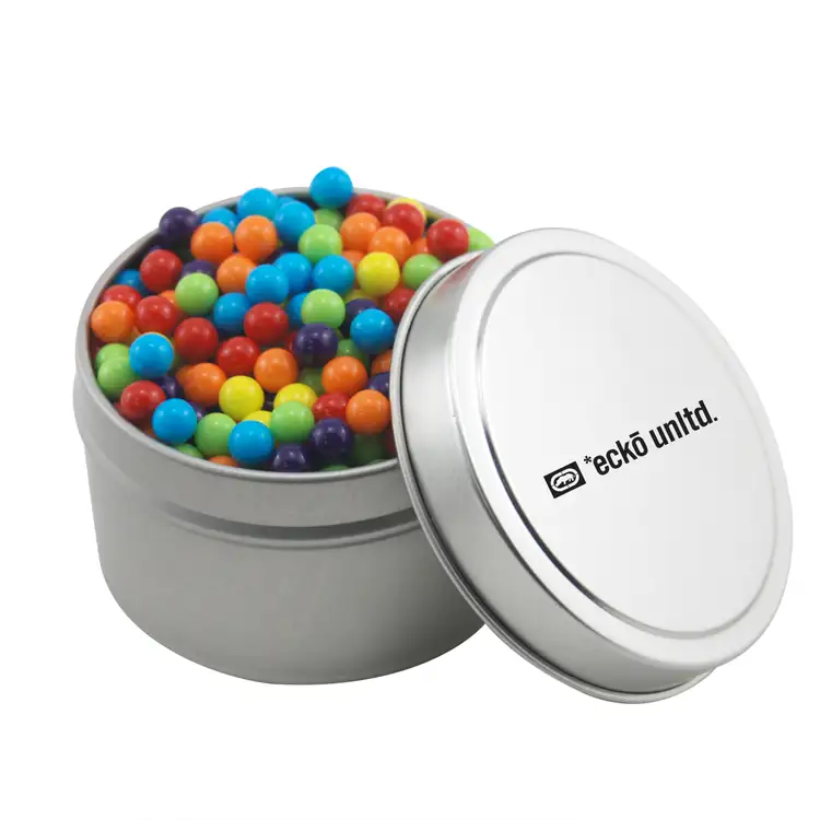 2-3/4-inch Round Tin with Mini jawbreakers