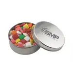 Boîte métallique ronde de mini gommes Chicklets 2-15/16 po