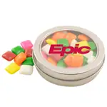 Boîte métallique ronde de mini gommes Chicklets 3-1/4 po