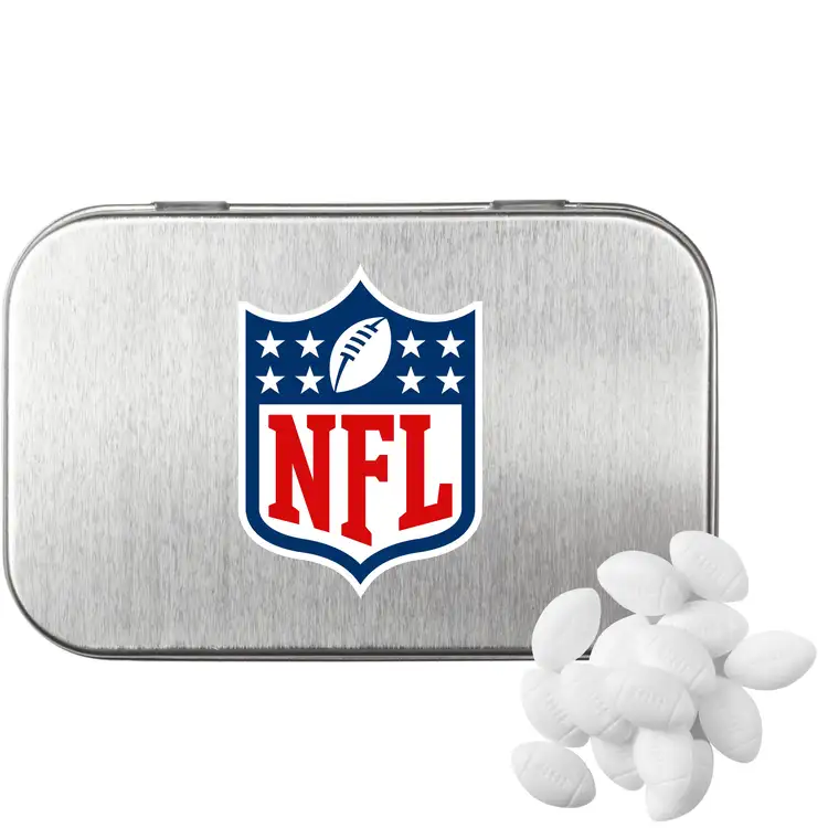 Rectangular Tin with Football Shaped Mints #2