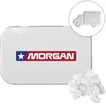 Boîte rectangulaire avec menthes en forme de camion