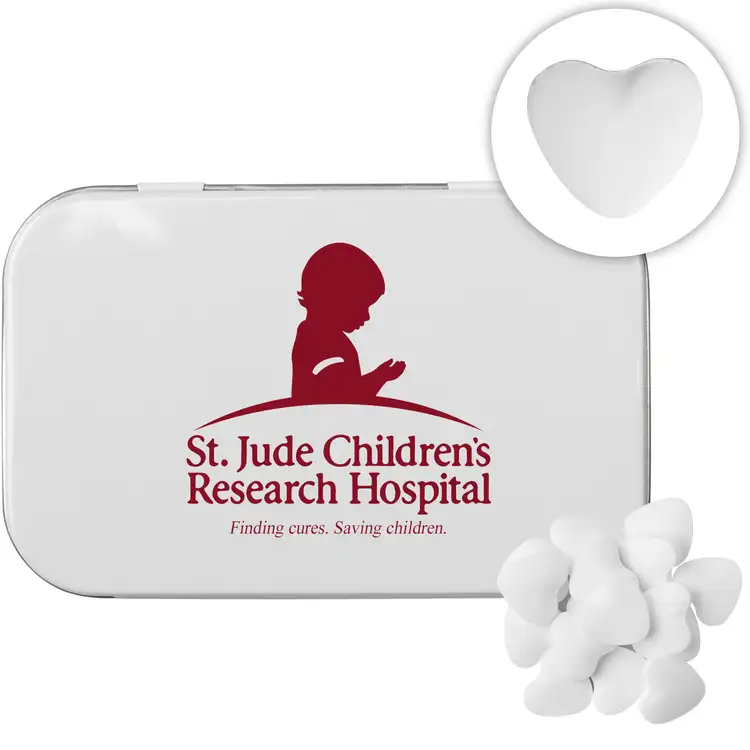 Rectangular Tin with Heart Shaped Mints