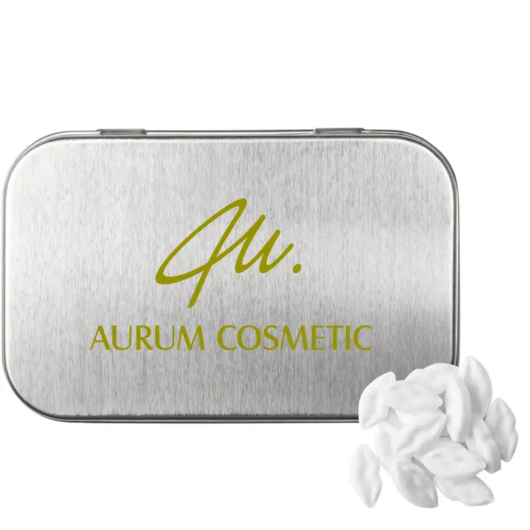 Rectangular Tin with Lip Shaped Mints #3