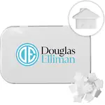 Boîte rectangulaire avec menthes en forme de maison