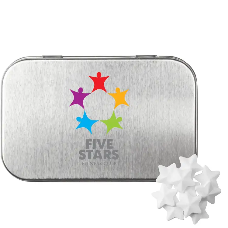 Rectangular Tin with Star Shaped Mints #3