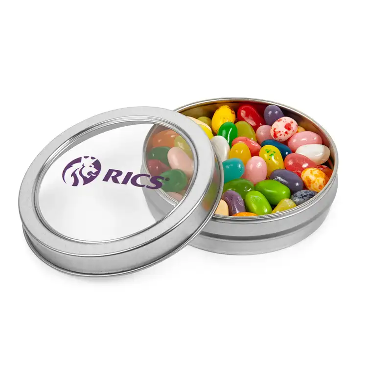 Round Window Tin with Jelly Belly Jelly Beans