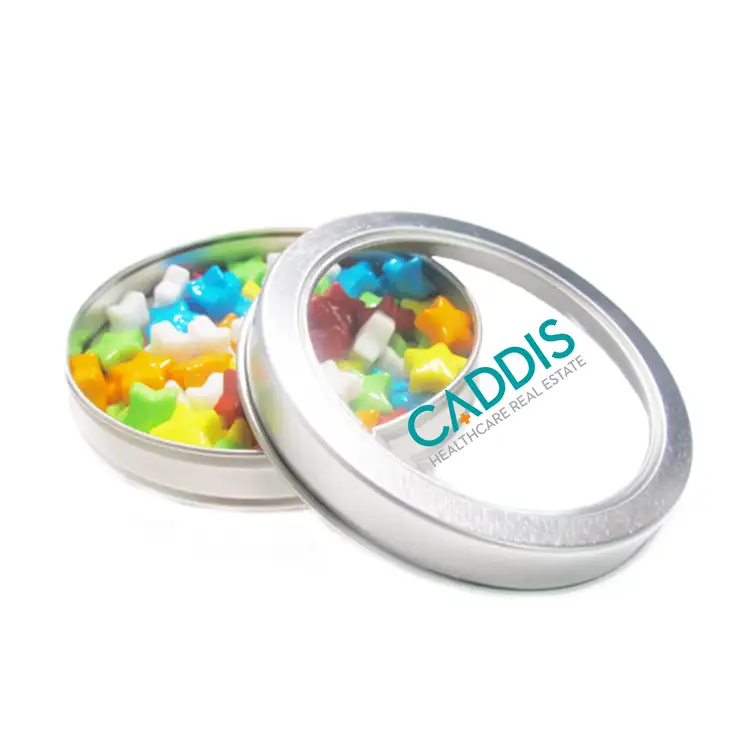 Boîte ronde à fenêtre avec bonbons Starzmania
