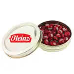 Round Window Tin with Imprinted Chocolate Buttons