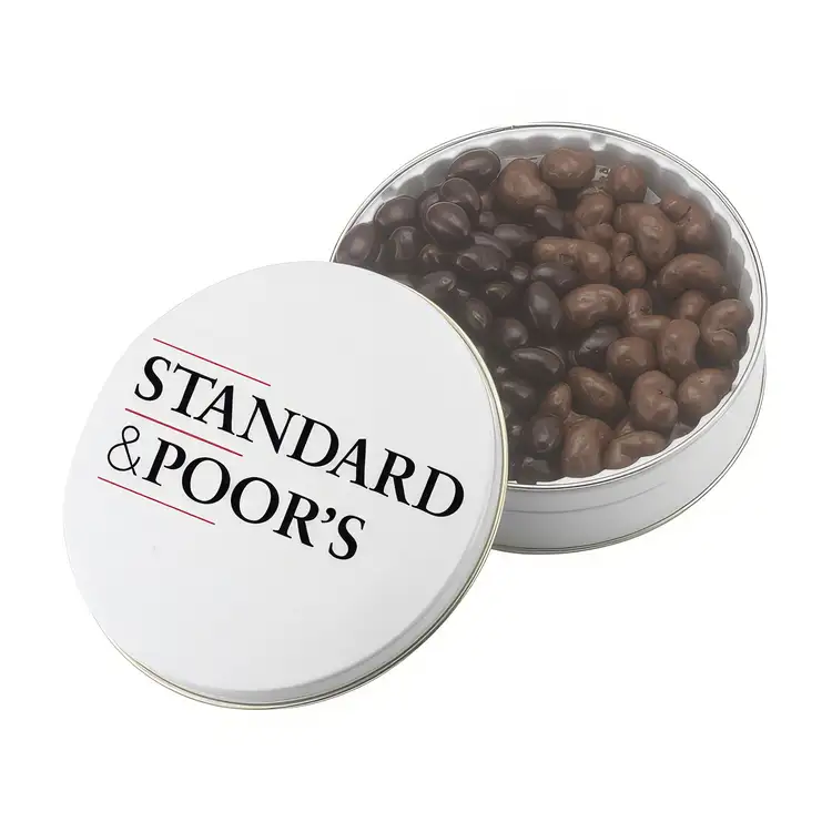 Round Tin of Chocolate Almonds and Cashews 17 oz #2